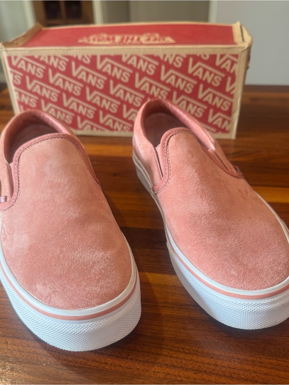 Vans Women’s Slip-On Suede Sneakers in Desert Sand pink size 8